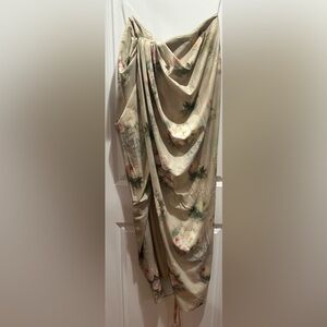 Vesper gathered side slit skirt